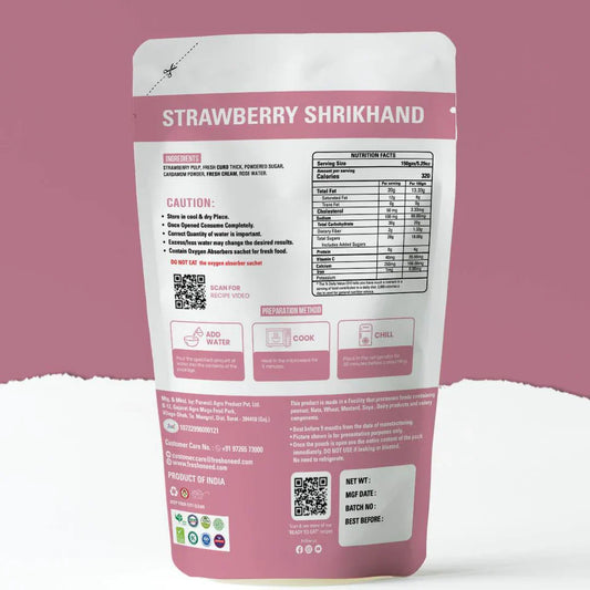 Fresh O Need Strawberry Shrikhand - Ready To Eat 150 gms