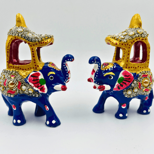 Stuthi Arts Metal Colorful Elephant Ambabari  Special Combo