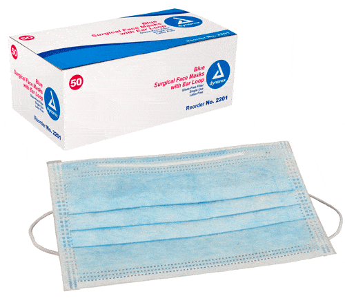 Earloop Face Masks, Light Blue, 50/Box