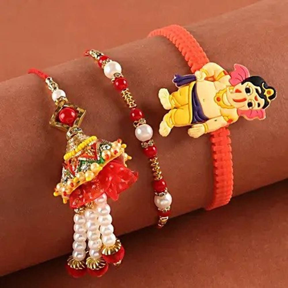 Bhaiya Bhabhi Pearl Set & Bal Ganesha Rakhi