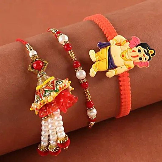 Bhaiya Bhabhi Pearl Set & Bal Ganesha Rakhi