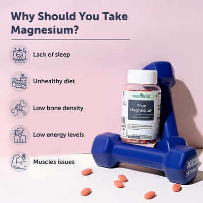 True Magnesium Tablets - Relax Muscles & Mind, Support Bones