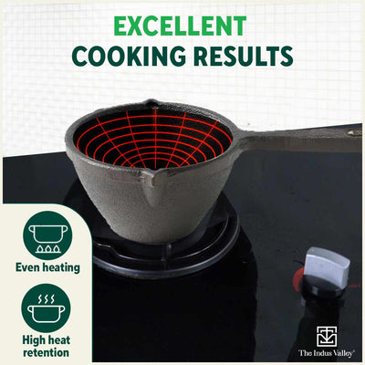 CASTrong Cast Iron Tadka Pan, Pre-seasoned, Natural Nonstick, 100% Pure, Toxin-free, Induction