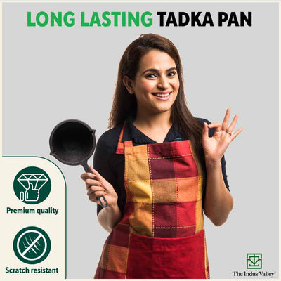 CASTrong Cast Iron Tadka Pan, Pre-seasoned, Natural Nonstick, 100% Pure, Toxin-free, Induction