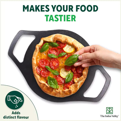 CASTrong Cast Iron Tawa,Pre-seasoned, Nonstick, 100% Pure, Toxin-free, Induction, 23.8cm, 1.4kg