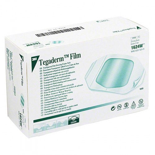 Tegaderm Dressings, 3M Transparent Film Dressings, Waterproof Wound Protection 2.37 inch x 2.75 inch, 100/box  #1624W