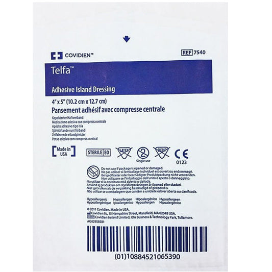 Telfa Adhesive Island Dressing 4 x 5, Sterile 25/Box