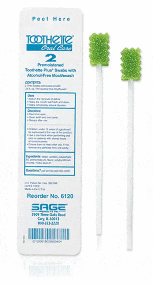 Toothette Plus Swab with Alcohol-Free Mouthwash