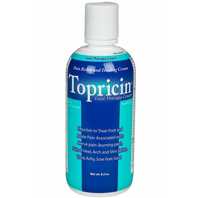 Topricin Foot Pain Relief Cream, 8 oz Bottle