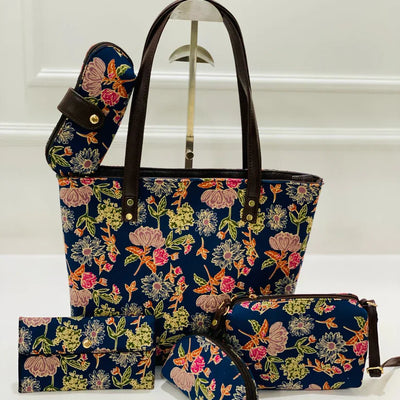 Tote Bag Set For Women Midnight Bloom 5-in-1