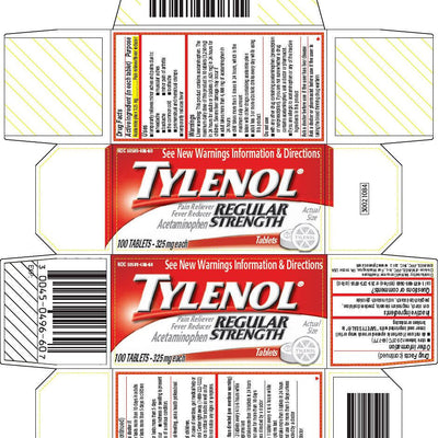 Tylenol Regular Strength Pain Reliever 325mg 100 Tablets