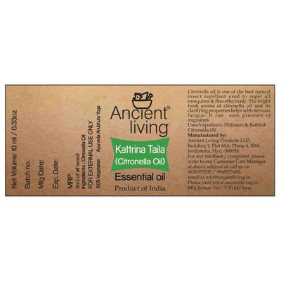 Ancient Living Kattrina Taila (Citronella Oil) Essential Oil