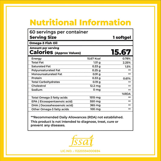 Boldfit Omega-3 Fish Oil Triple Strength Softgels