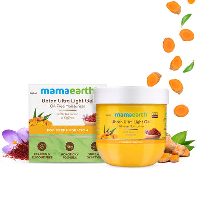 Mamaearth Ubtan Ultra Light Gel Oil-Free Moisturizer with Turmeric and Saffron for Deep Hydration