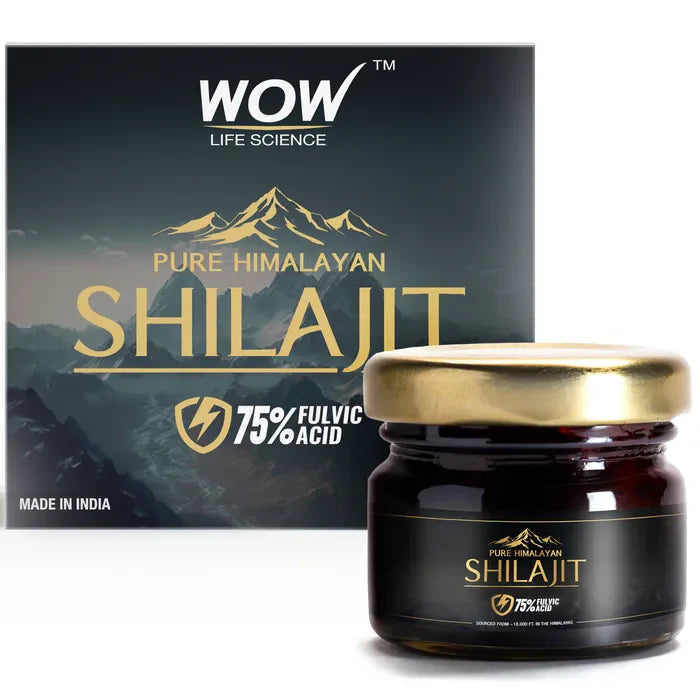 WOW Life Science Pure Himalayan Shilajit/Shilajeet Resin - 20g | Guaranteed 75%+ Fulvic Acid | Sourced from ~18,000 ft | For Stamina, Endurance & Strength | Contains Lab Certificate | 100% Ayurvedic