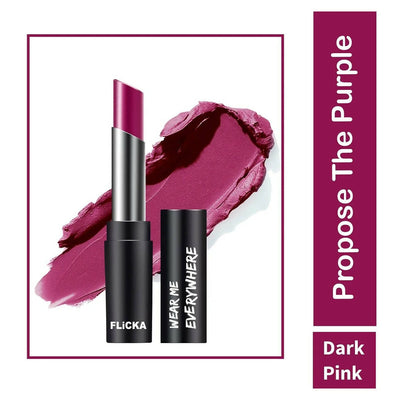 FLiCKA Wear Me Everywhere Creamy Matte Lipstick Propose The Purple