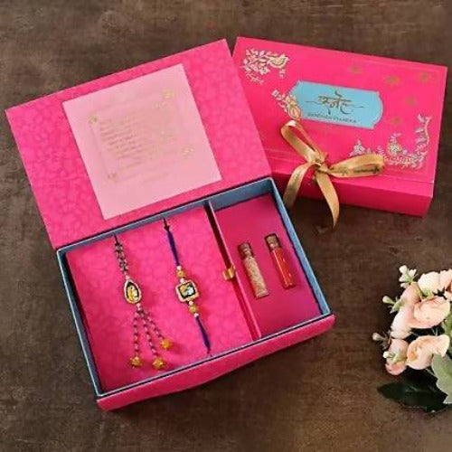 Bhaiya Bhabhi Luxury Rakhi Set & Assorted Delights Combo Pack