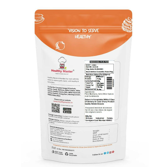 Healthy Master Crispy Roasted Fox Nuts (Makhana) - Peri Peri Flavour