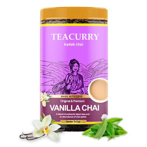 Vanilla Chai - 100% Natural Vanilla Flavoured Assam Black Tea | With Real Ingredients - 200 gms