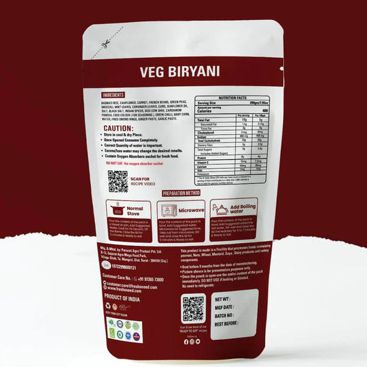 Fresh O Need Veg Biryani - Ready To Eat 200 gms