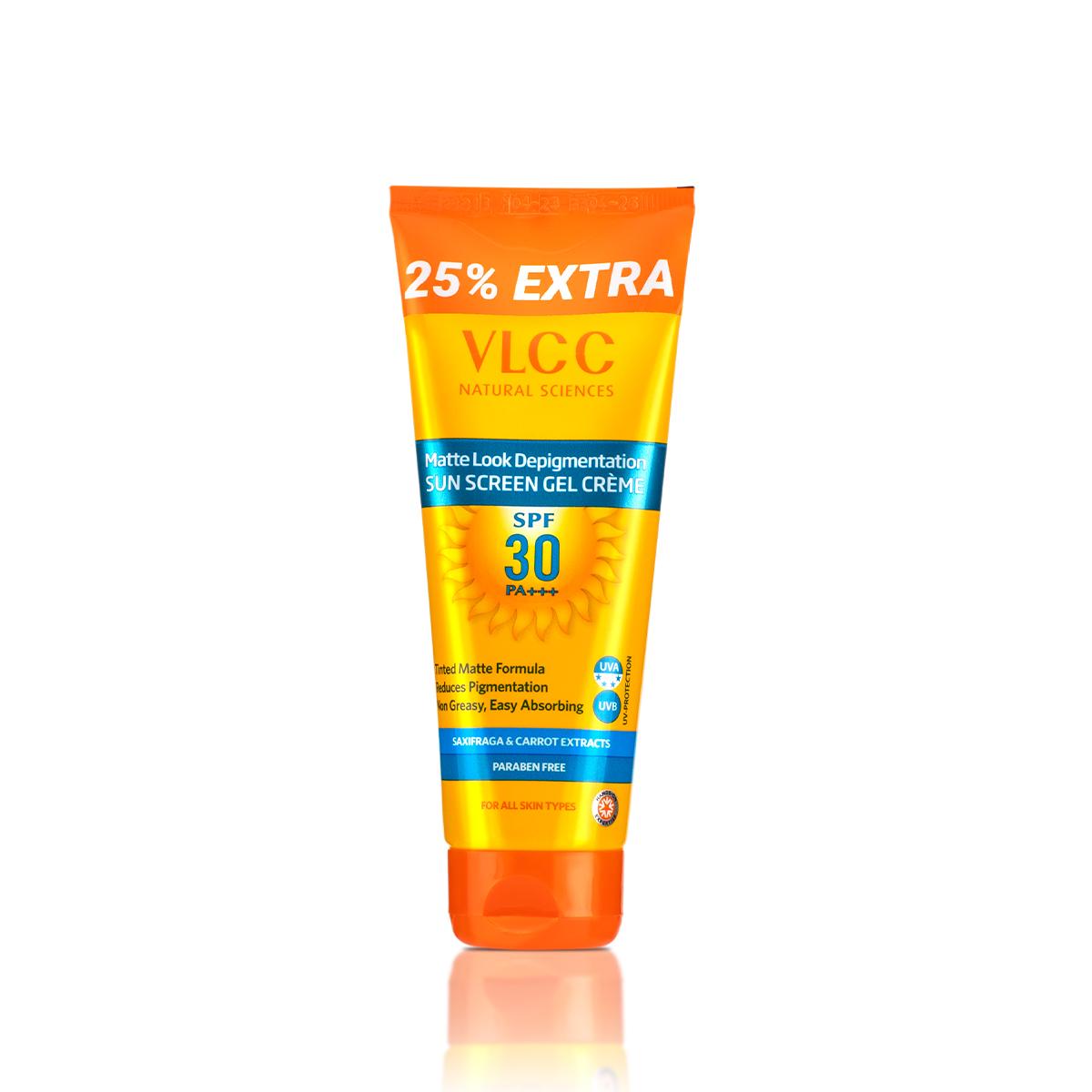 VLCC Matte Look Depigmentation SPF 30 PA ++ Sunscreen Gel Cream (100 gm), with 25 gm extra