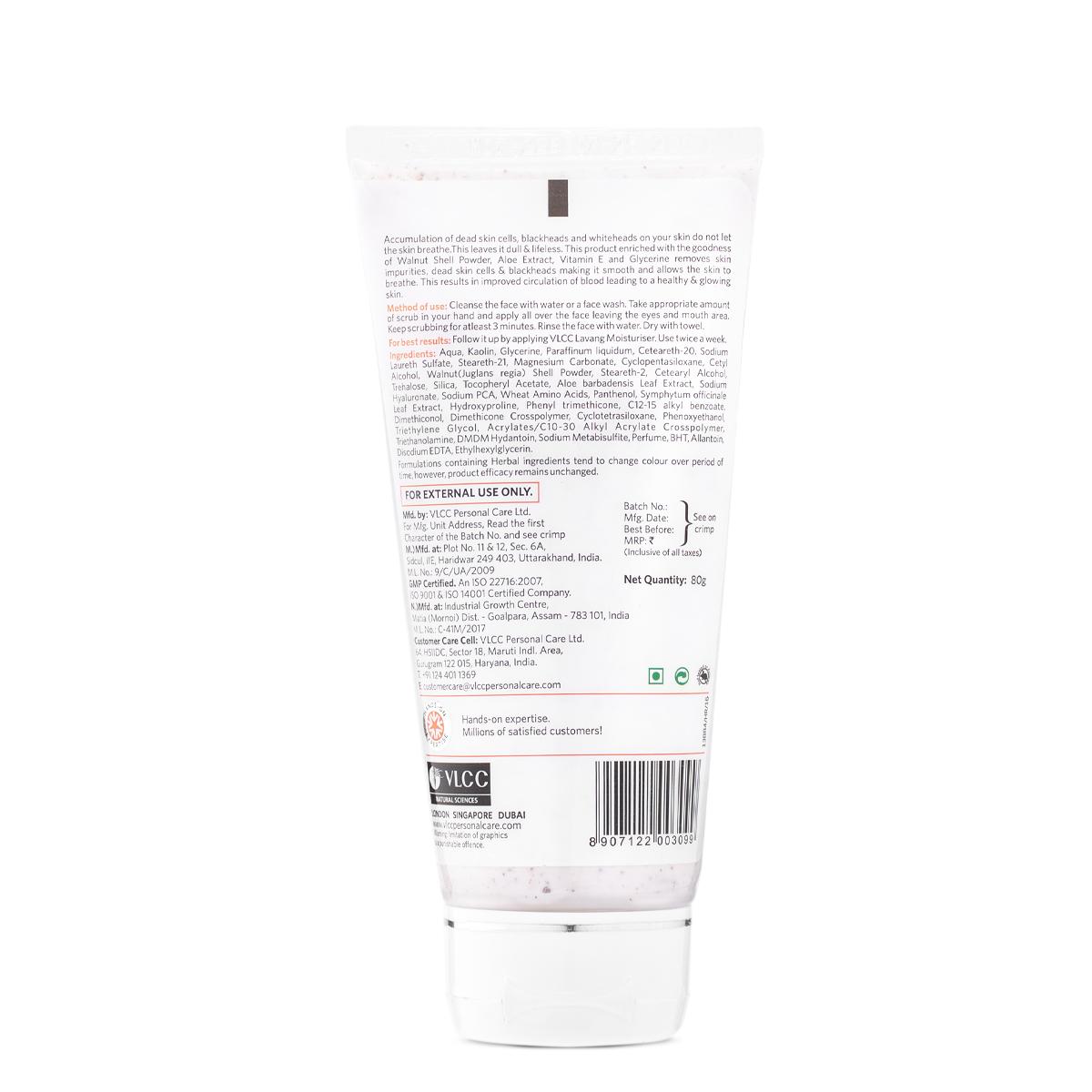 VLCC Walnut Face Scrub, Calming and Brightening Scrub (80 gm)