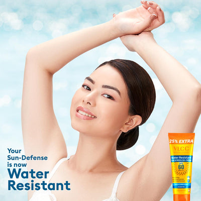 VLCC Water Resistant SPF 60 PA+++ Sunscreen Gel Cream (100 gm) + (25 gm)