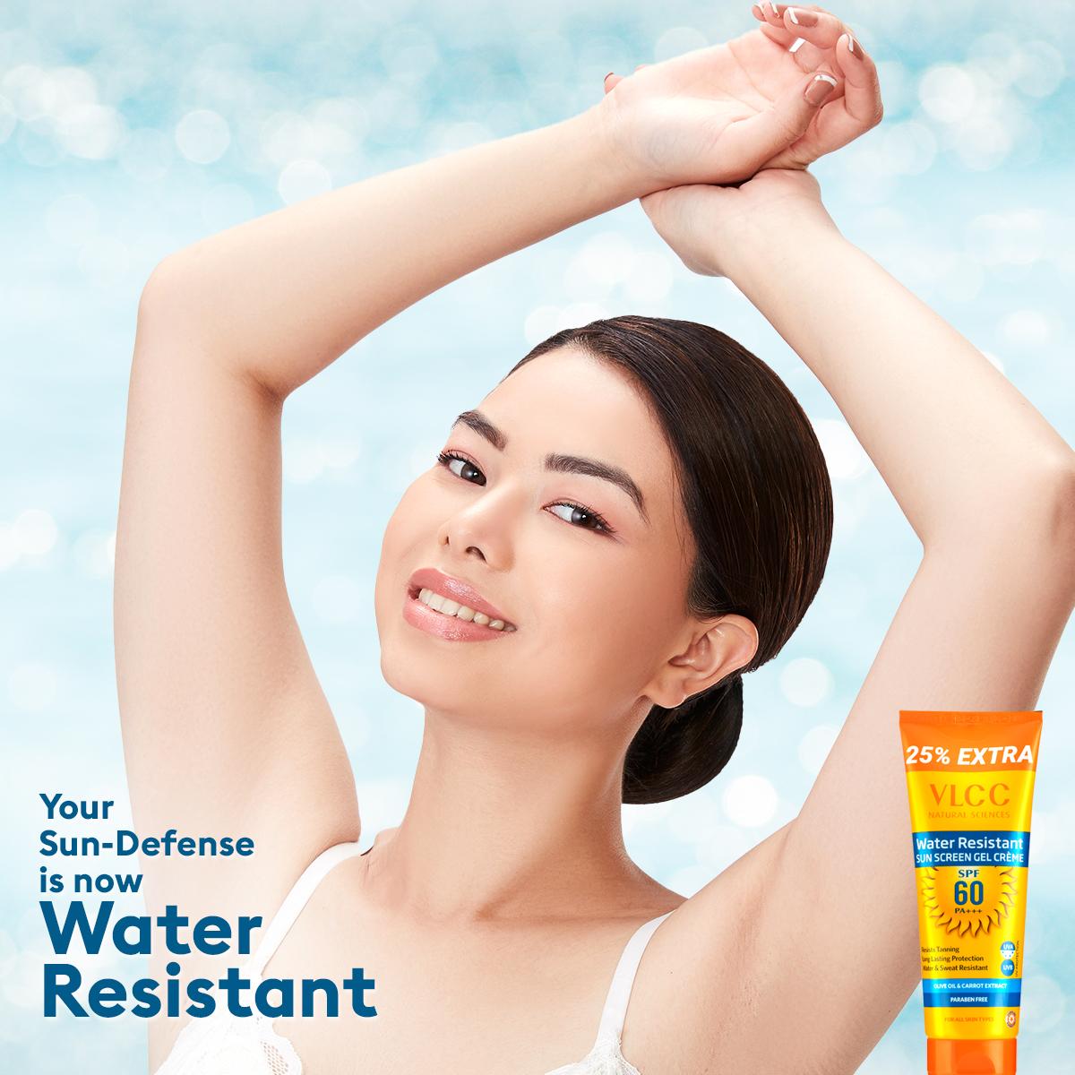 VLCC Water Resistant SPF 60 PA+++ Sunscreen Gel Cream (100 gm) + (25 gm)