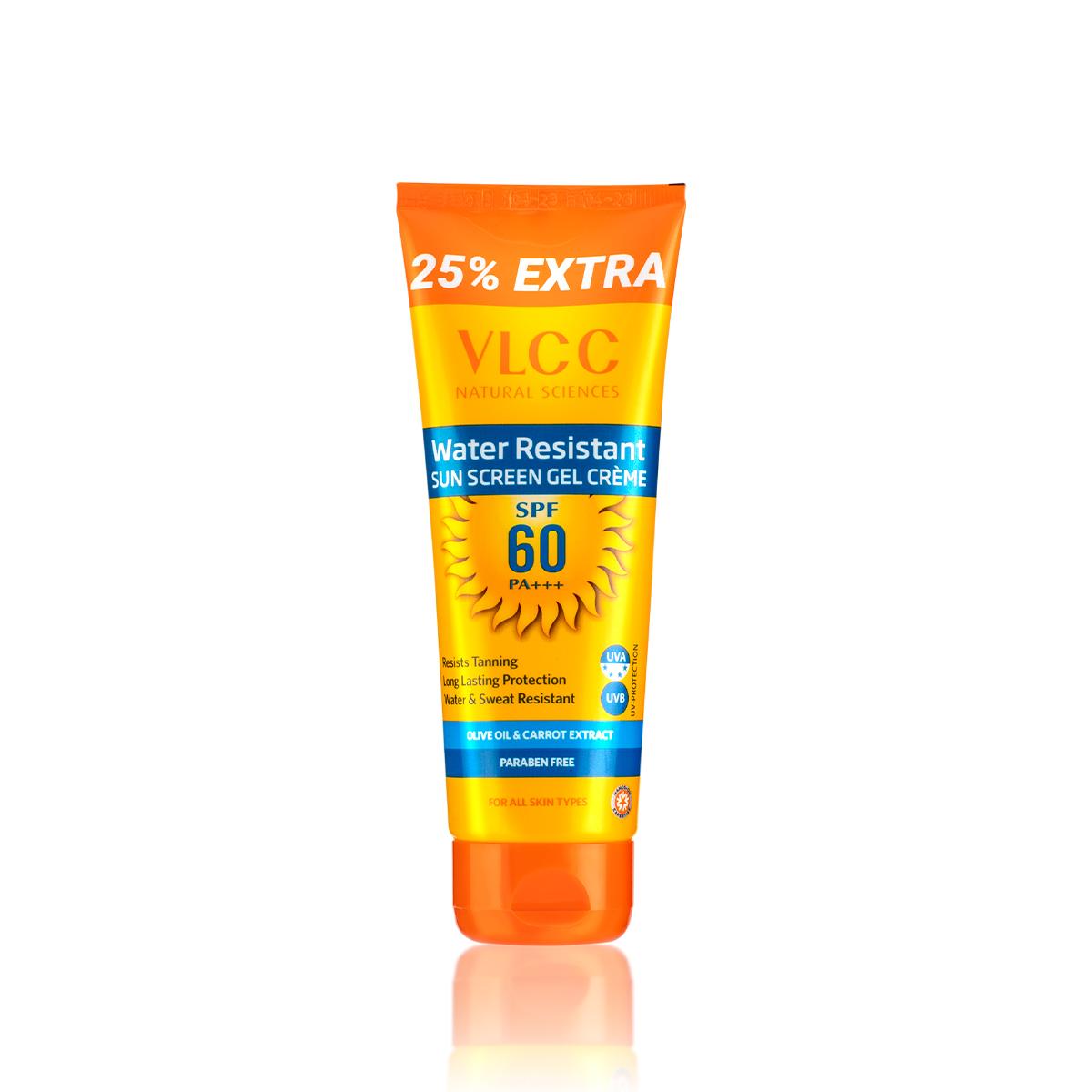 VLCC Water Resistant SPF 60 PA+++ Sunscreen Gel Cream (100 gm) + (25 gm)