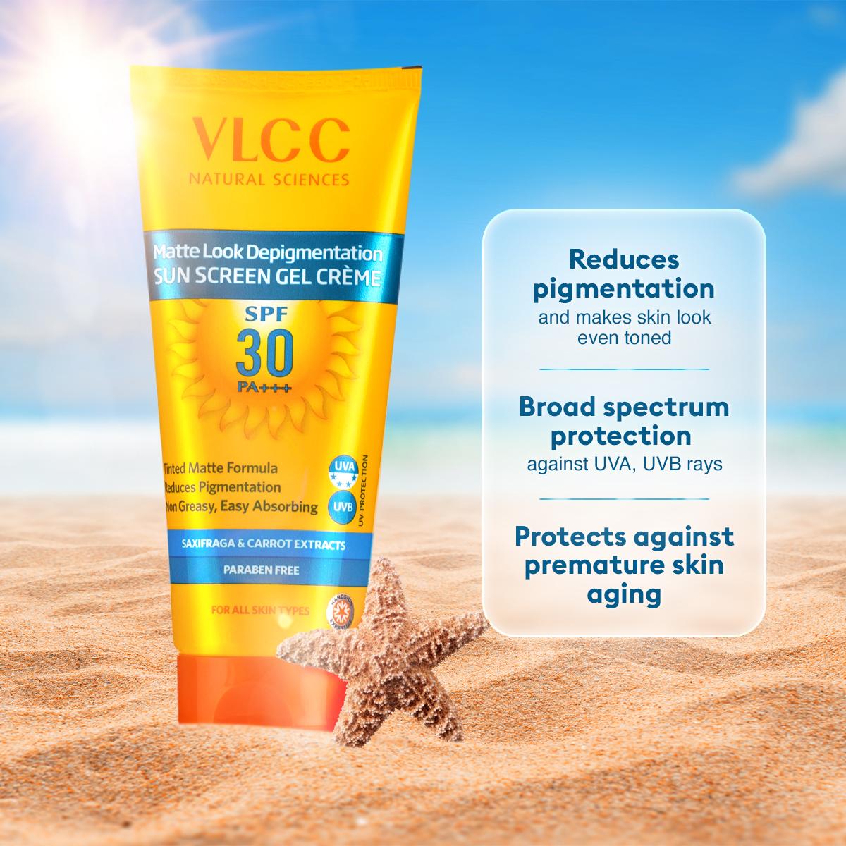 VLCC Matte Look Depigmentation SPF 30 PA ++ Sunscreen Gel Cream (100 gm), with 25 gm extra