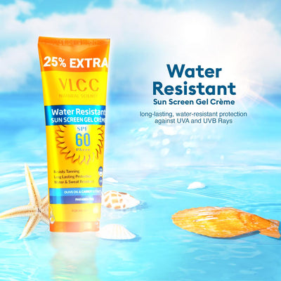 VLCC Water Resistant SPF 60 PA+++ Sunscreen Gel Cream (100 gm) + (25 gm)
