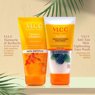VLCC Turmeric & Berberis Face Wash + Anti Tan Face Wash (Buy 1 Get 1) (150 ml each)