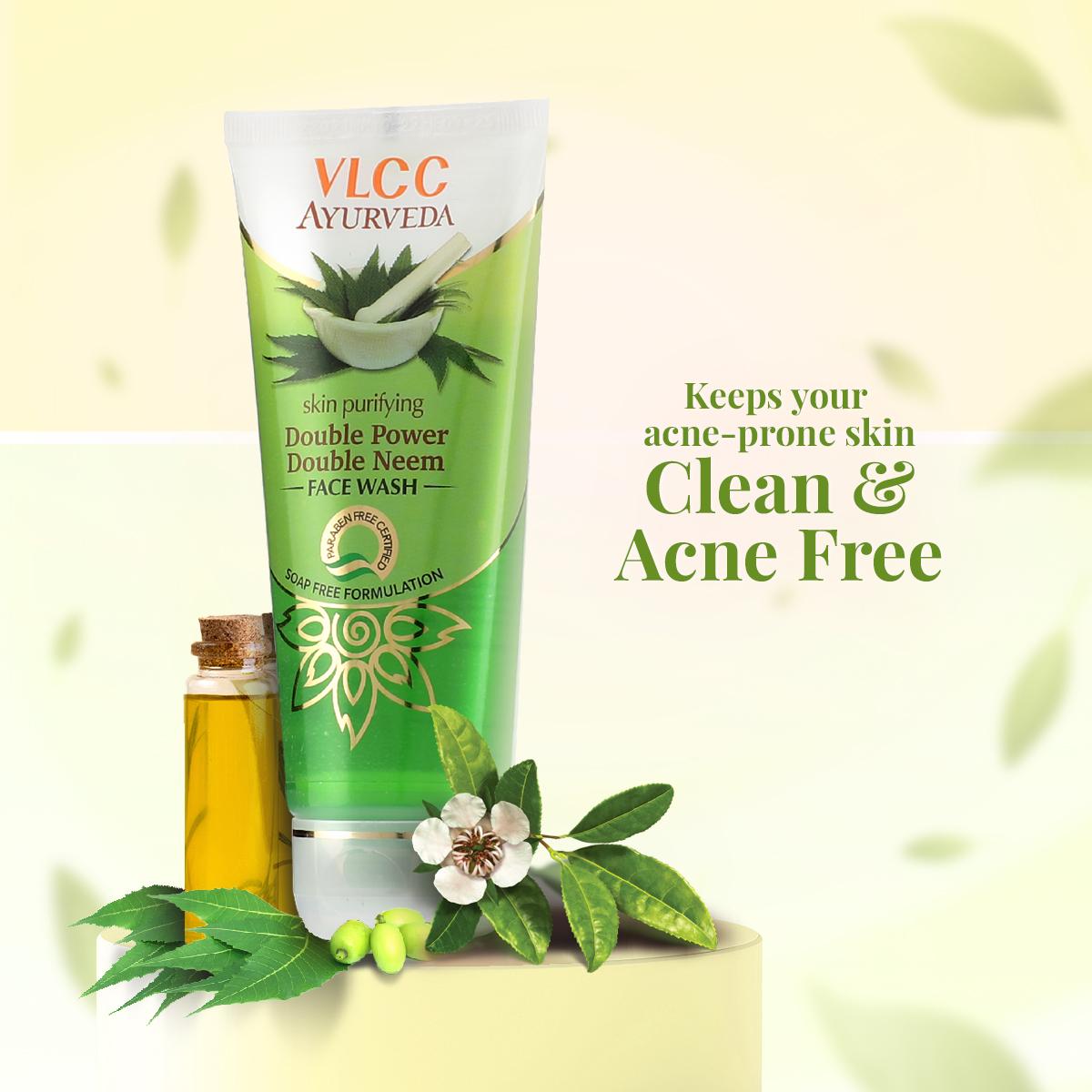 VLCC Ayurveda Skin Purifying Double Power Double Neem Face Wash (100 ml)