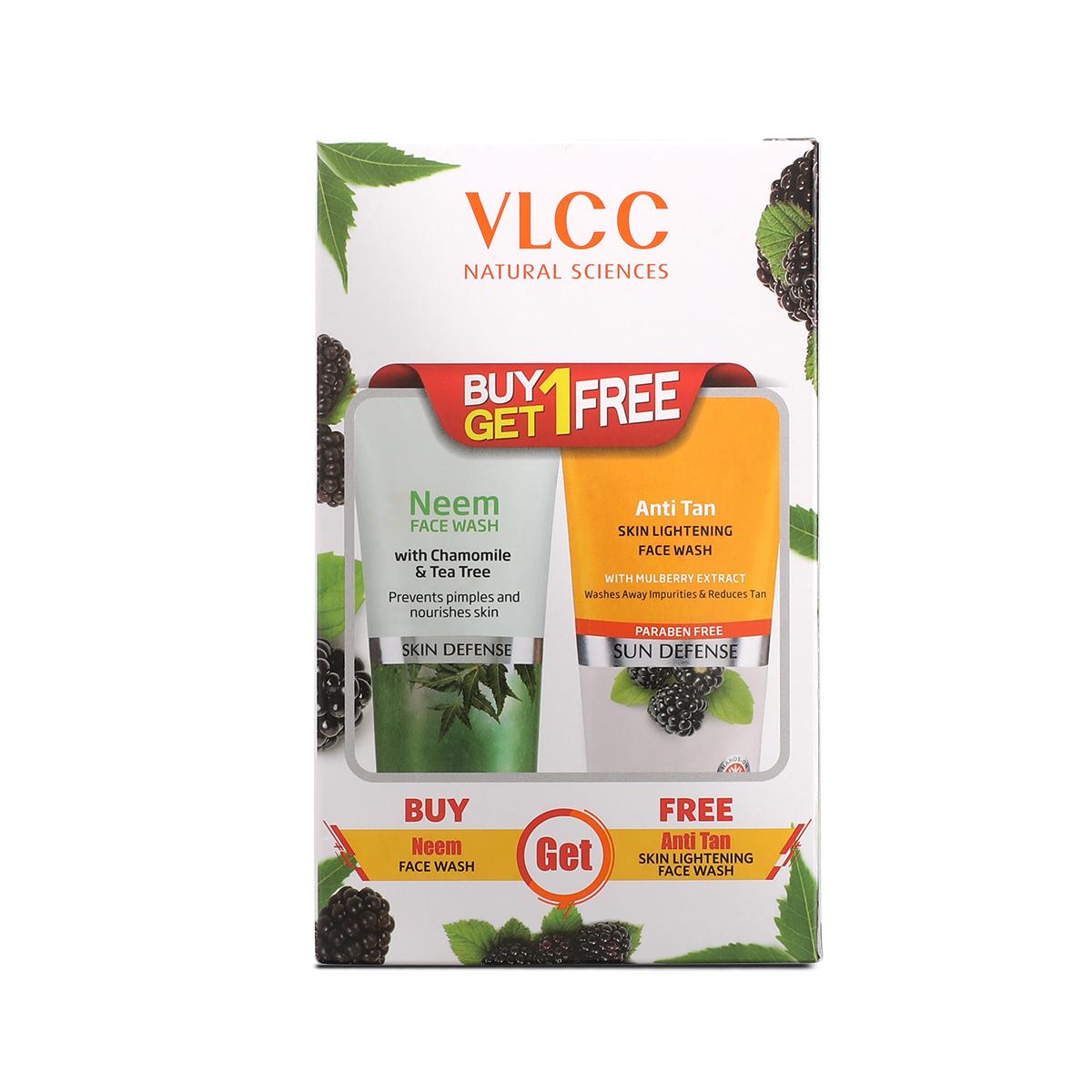VLCC Neem Face Wash & Anti Tan Face Wash (Buy 1 Get 1) (150 ml + 150 ml)