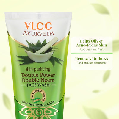 VLCC Ayurveda Skin Purifying Double Power Double Neem Face Wash (100 ml)