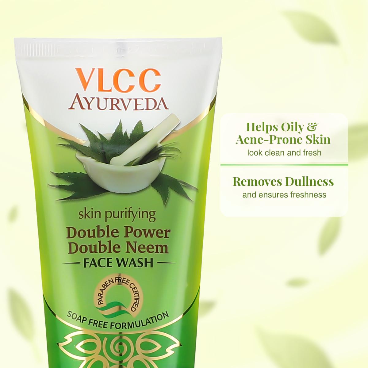 VLCC Ayurveda Skin Purifying Double Power Double Neem Face Wash (100 ml)