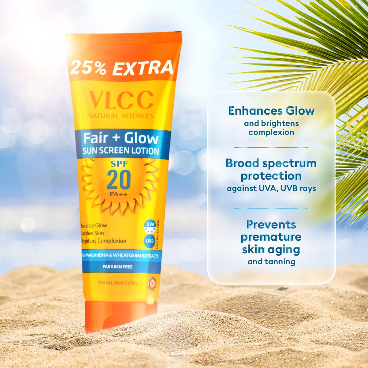 VLCC Fair + Glow Sunscreen Lotion SPF 20 PA ++