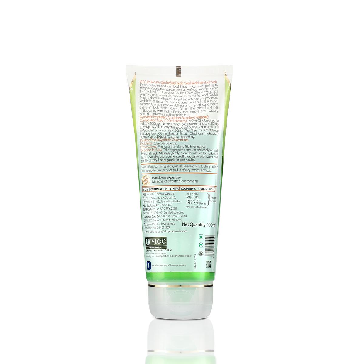 VLCC Ayurveda Skin Purifying Double Power Double Neem Face Wash (100 ml)