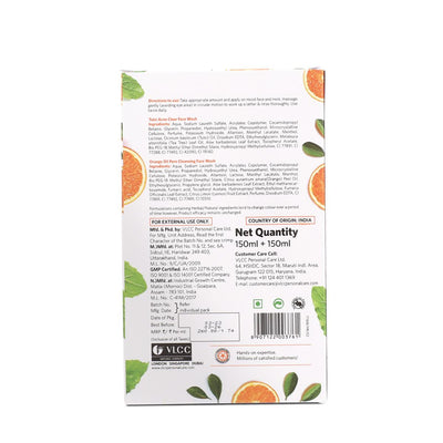 VLCC Tulsi Acne Clear Face Wash with FREE Orange Oil Pore Cleansing Face Wash (Buy 1 Get 1) (150 ml each)
