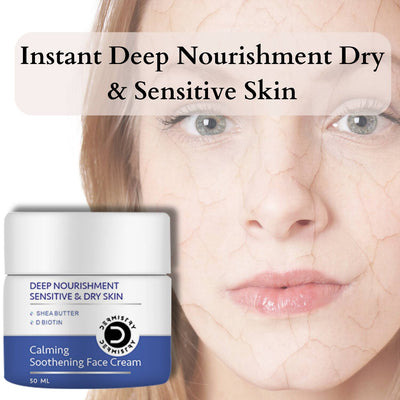 Dermistry Sensitive & Dry Skin Calming Body Milk Lotion & Calming Soothening Face Cream