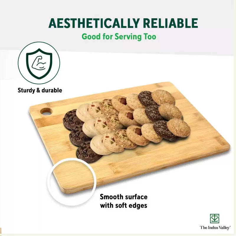 100% Natural Bamboo Wood Chopping/Cutting Board, Toxin-free, No Dye/Polish, Strong,Scratch Resistant 32cm in Length /21.7cm in Width