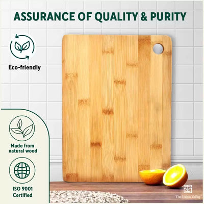 100% Natural Bamboo Wood Chopping/Cutting Board, Toxin-free, No Dye/Polish, Strong,Scratch Resistant 32cm in Length /21.7cm in Width