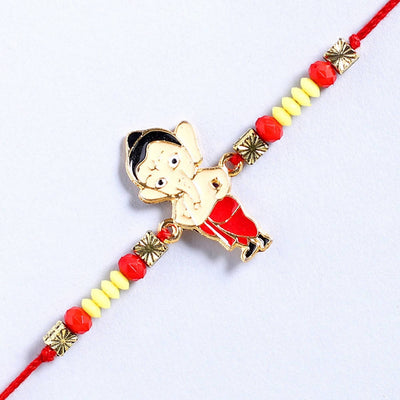 Cute Ganesha Rakhi & Kaju Rolls Box