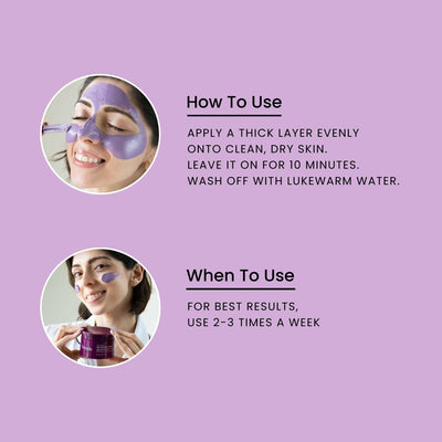 Foxtale De-Tan Face Mask For Glowing Skin - Clay Mask with Lactic Acid For Tan Removal, Reduction in Blackheads, Instant Brightening