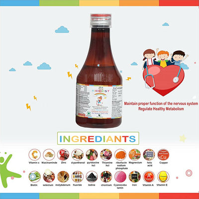 HealthBest Kidbest Multivitamin & Multimineral Syrup for Kids