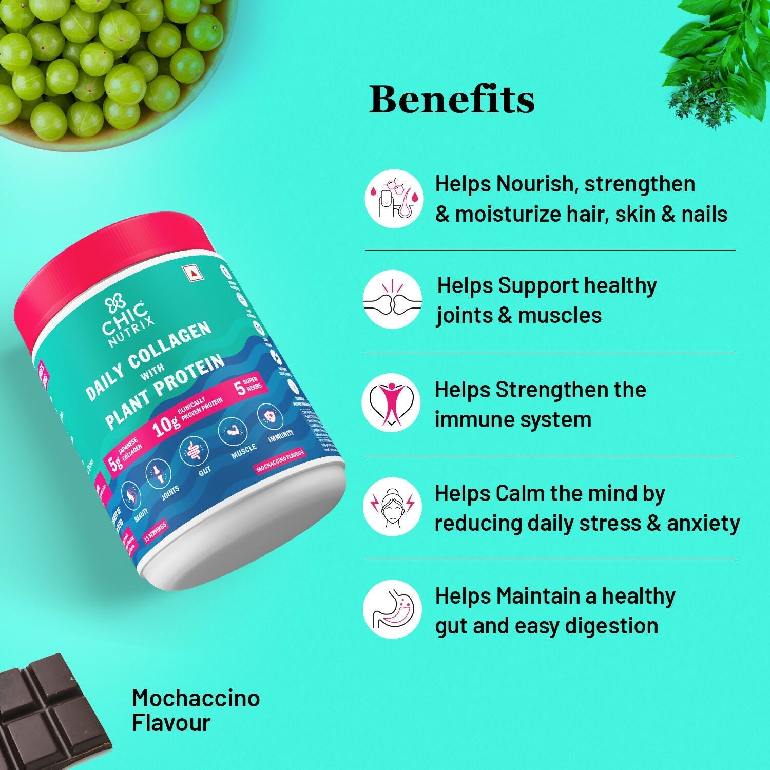 Chicnutrix Korean Wrinkle Reduction Routine Combo - Daily Collagen + Reverse Anti-aging Serum