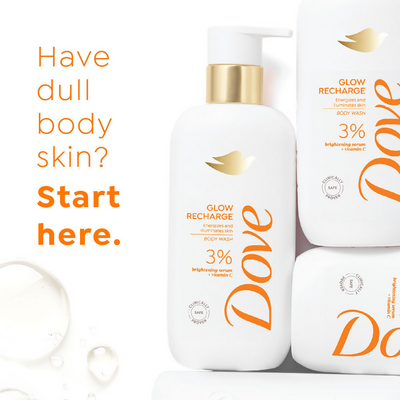 Dove Glow Recharge Exfoliating Serum Body Wash with 3% Brightening Serum + Vitamin C