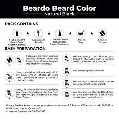 Beardo Beard Color for Men - Natural Black