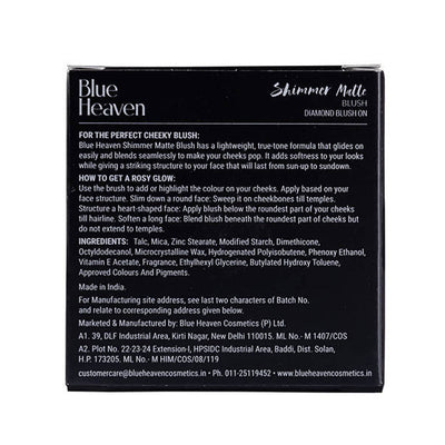 Blue Heaven Shimmer Matte Blush Shade 504