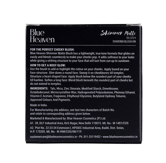 Blue Heaven Shimmer Matte Blush Shade 504